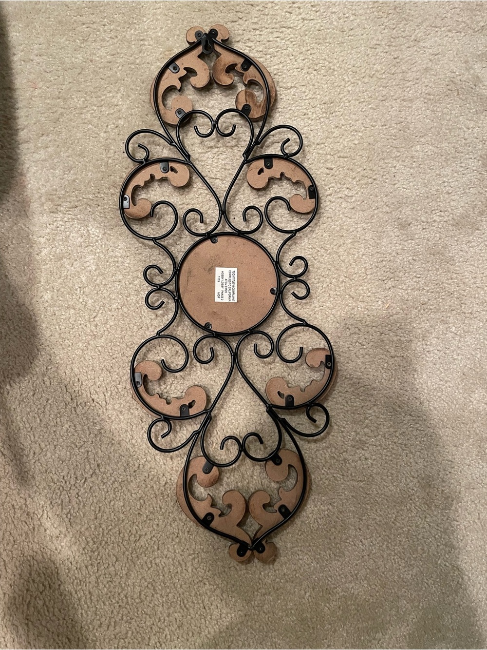 Rustic Brown and Black Scroll Wall Decor - Picture 2 of 2